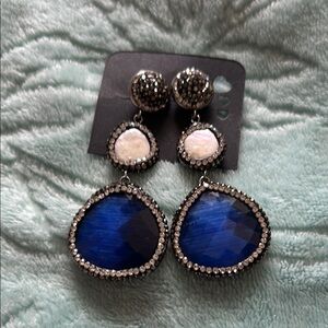 EYE CANDY LA Emerense Earrings Druzy and Hematite